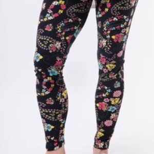 Agnes & Dora Leggings, black with flowers